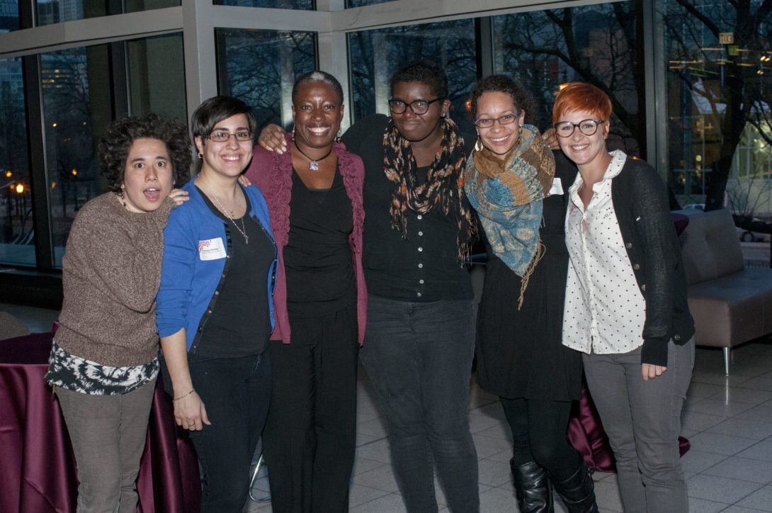 Ariel Mejia, RJ Robles, Natalie Bennett, Jinna Holt, Emily WIlliams, and Christy Sickle standing together at an event.