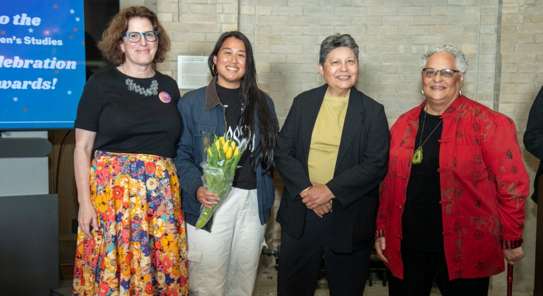 Dr. Jennifer Brier next to 2024 CECSCO Award Honorees Ren Encinas, Diana Solís, and Mary Scott-Boria
